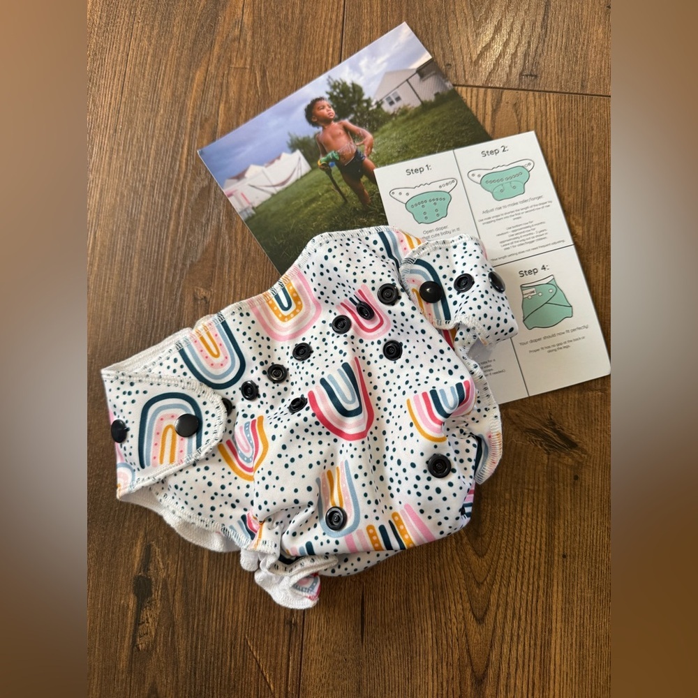 Cheeky Cloth Adjustable One Size Reusable Swim Diaper Rainbow New In Package